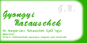 gyongyi matauschek business card